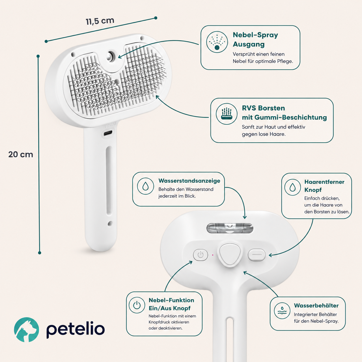 SteamBrush™ | 2-in-1 Fellpflegebürste mit Sprühfunktion